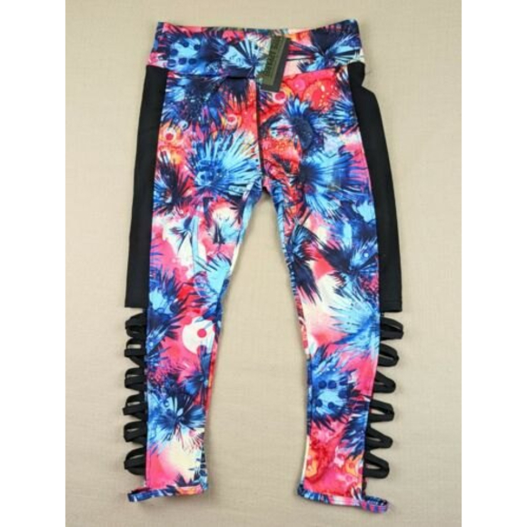 Dyce Apparel Pants - NWT Dyce Apparel Womens S Small Black Multicolor Vivid Leggings Yoga Running